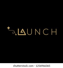 Launch vector logo. Star vector logo 