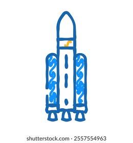 launch vehicle aeronautical engineer doodle icon sketch vector. launch vehicle aeronautical engineer sign. isolated symbol illustration