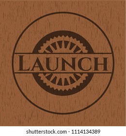 Launch vintage wood emblem