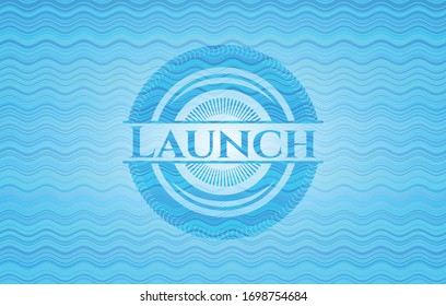 Lanzar emblema de agua. Ilustración vectorial. Detallado.
