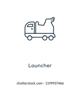 Launcher concept line icon. Linear Launcher concept outline symbol design. This simple element illustration can be used for web and mobile UI/UX.