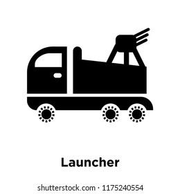 Launcher icon vector isolated on white background, logo concept of Launcher sign on transparent background, filled black symbol