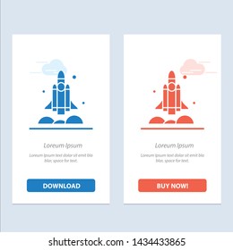 Launcher, Rocket, Spaceship, Transport, Usa  Blue and Red Download and Buy Now web Widget Card Template