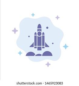 Launcher, Rocket, Spaceship, Transport, Usa Blue Icon on Abstract Cloud Background. Vector Icon Template background