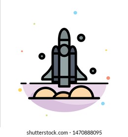 Launcher, Rocket, Spaceship, Transport, Usa Abstract Flat Color Icon Template. Vector Icon Template background