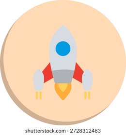 Lanzamiento del icono de estilo de círculo plano