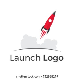 Launching Logo - Start-up - Rocket Logo Design - Red Rocket - Sharp