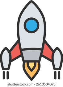Launching Outline Filled Style Icon