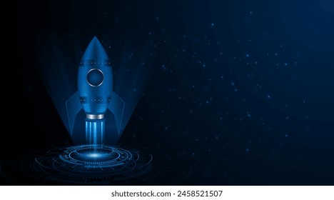 Launching a rocket into space. Ideas for starting a startup business. The growth or success of the company. Development of digital technology projects
