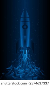Launching a rocket into space. Ideas for starting a startup business. The growth or success of the company. Development of digital technology projects	