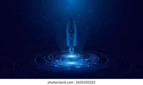 Launching a rocket into space. Ideas for starting a startup business. The growth or success of the company. Development of digital technology projects	