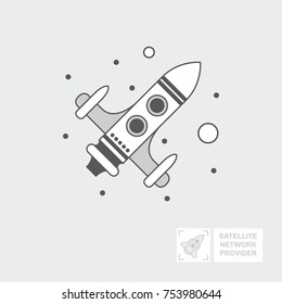 Launching a rocket into space. illustration template.  Flat design modern vector illustration concept of new project start up development and launch a new innovation product on a market.