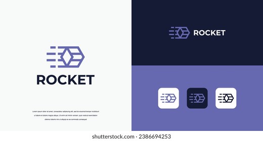 launching rocket logo, rocket vector
