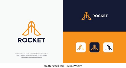 launching rocket logo, rocket vector