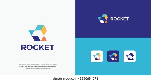 launching rocket logo, rocket vector