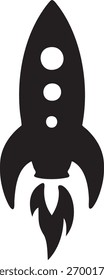 Launching Rocket Ship Silhouette Vector Icon