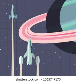 launching rocket spaceships