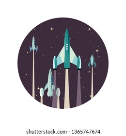 launching rocket spaceships