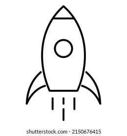 Launching rocket thin line icon