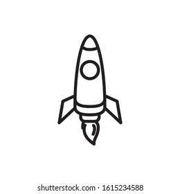 launching rocket transport linear design vector illustration