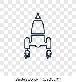 Launching Shuttle concept vector linear icon isolated on transparent background, Launching Shuttle concept transparency concept in outline style
