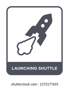 launching shuttle icon vector on white background, launching shuttle trendy filled icons from Astronomy collection, launching shuttle simple element illustration