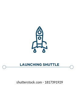 launching shuttle outline vector icon. simple element illustration. launching shuttle outline icon from editable astronomy concept. can be used for web and mobile
