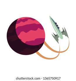 launching spaceship planet