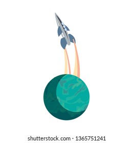 launching spaceship planet