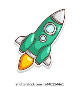 Launching spaceship rocket illustration art