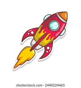 Launching spaceship rocket illustration art
