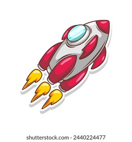 Launching spaceship rocket illustration art