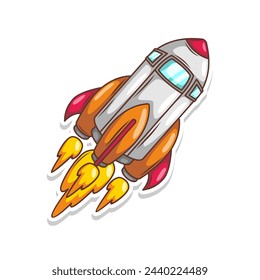 Launching spaceship rocket illustration art