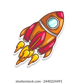 Launching spaceship rocket illustration art