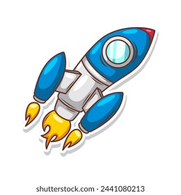 Launching spaceship rocket illustration art
