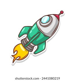 Launching spaceship rocket illustration art
