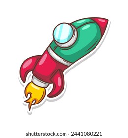 Launching spaceship rocket illustration art