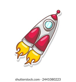 Launching spaceship rocket illustration art