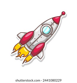 Launching spaceship rocket illustration art