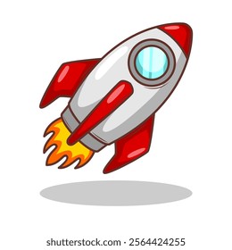 Launching spaceship rocket illustration art
