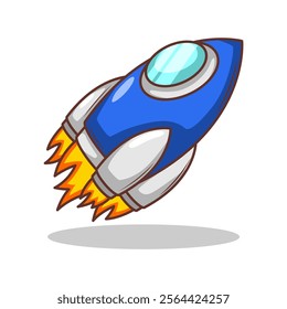 Launching spaceship rocket illustration art