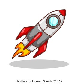Launching spaceship rocket illustration art