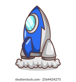 Launching spaceship rocket illustration art