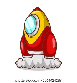 Launching spaceship rocket illustration art