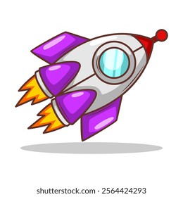 Launching spaceship rocket illustration art