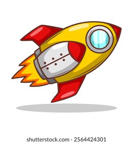 Launching spaceship rocket illustration art