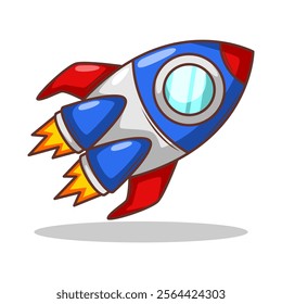 Launching spaceship rocket illustration art