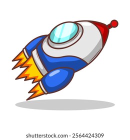 Launching spaceship rocket illustration art