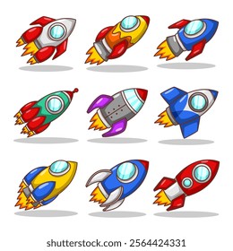 Launching spaceship rocket illustration art
