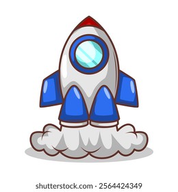 Launching spaceship rocket illustration art